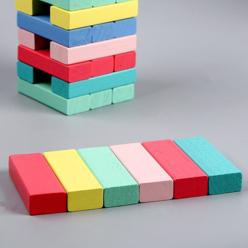 Игра настольная Падающая башня цветная 51 шт, 28,5х8,5х8 см - Simaland фото 4