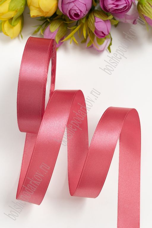 Лента атласная 2 см*25 ярд (SF-1358) розовая пенка №134