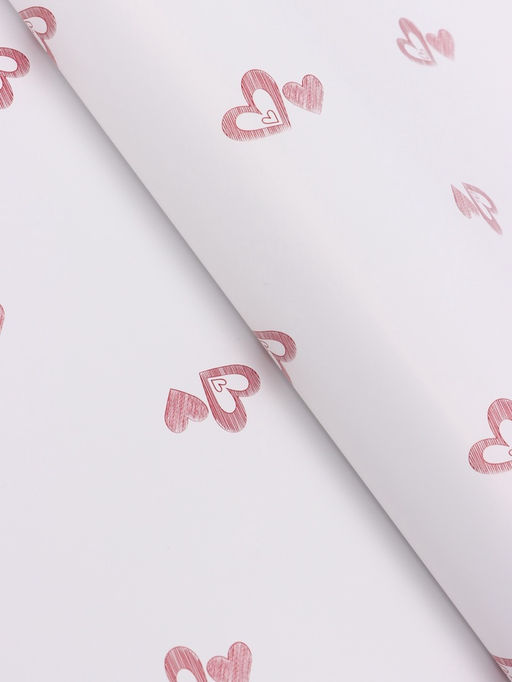 Цена за 20 шт. Пленка флористическая для цветов, «Двойные сердца», красная, 57×57 см