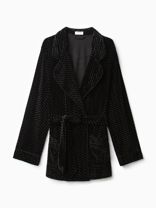 Жакет женский KAFTAN «Бархат», размер 48, чёрный