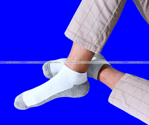 Цена за 10 пар. DOMINOBS носки мужские укороченные белые (серая подошва) арт. 5206 - Байвей фото 7