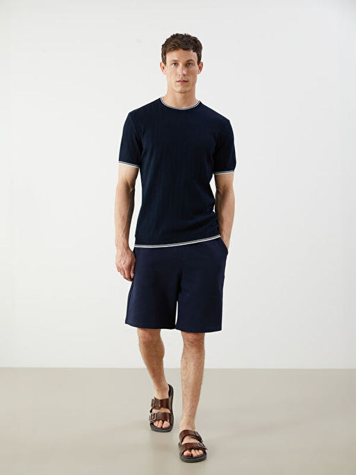 Bisiklet Yaka K?sa Kollu Erkek Triko Kazak