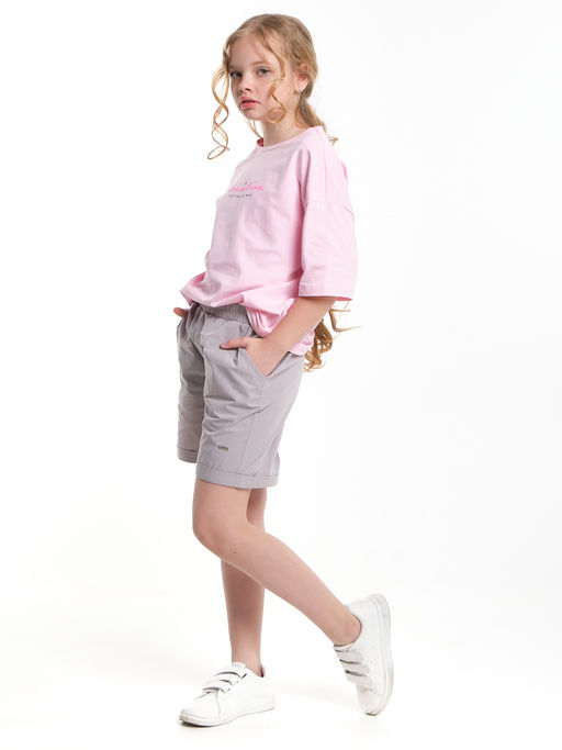 Комплект для девочки шорты с футболкой UD 7889/7896 розовый - Mini maxi фото 2