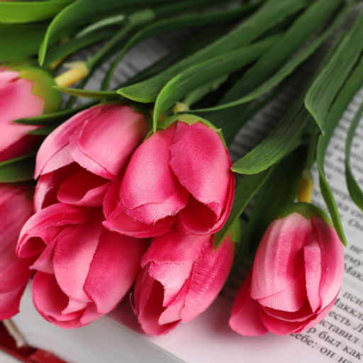 Цена за 10 шт. Цветок искусственный Букет тюльпанов 34 см 6 веток / NT596 /уп 600/ - Галеонтрейд фото 32