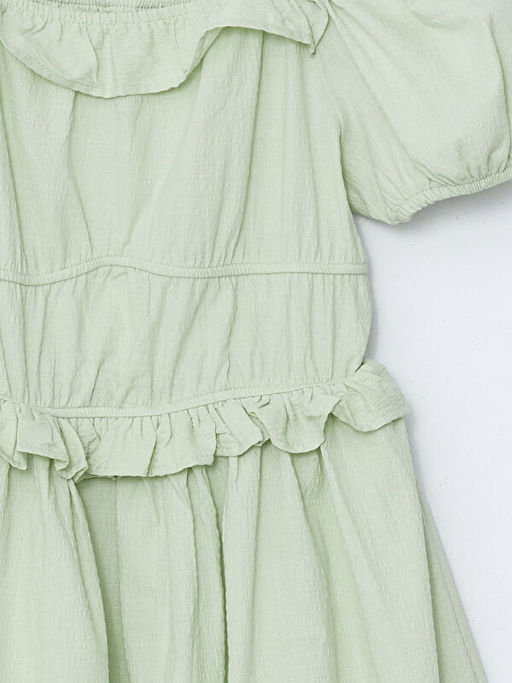 Kare Yaka K?z ?ocuk Elbise