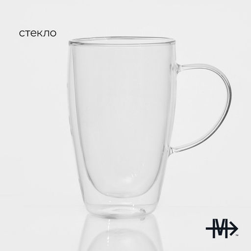 Кружка с двойными стенками Magistro Дуо, 500 мл, 14.5915.5 см, стекло  фото 2