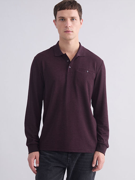 Polo Yaka Uzun Kollu Erkek Sweatshirt