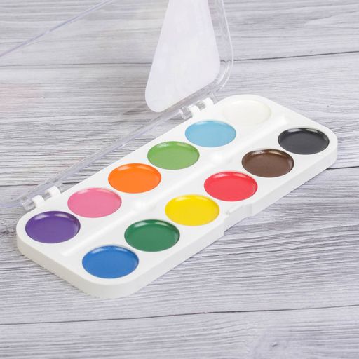 Акварель 12 цветов Смешарики, карамельная, без кисти