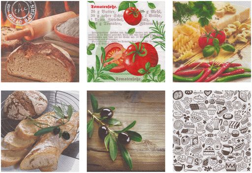 Love2art салфетки бумажные АССОРТИ 3х слойные SDD 33 x 33 12 шт. Набор №1216-08 Приятного аппетита