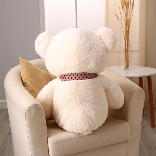 Мягкая игрушка Мишка, с бантом в горошек, 100 см, цвет белый - Simaland фото 5