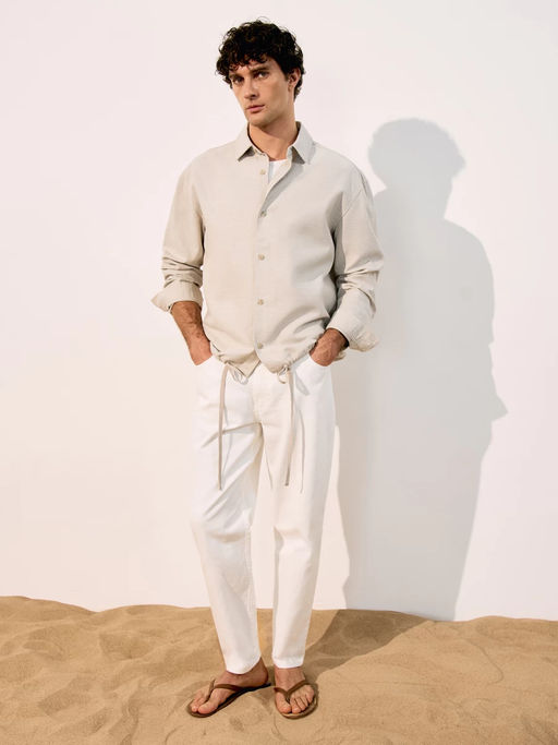 Рубашка из льна и хлопка / Zarina  фото 2