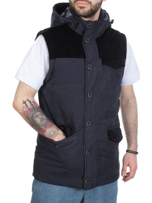 J83011 DEEP BLUE Куртка-жилет мужская зимняя NEW B BEK (150 гр. синтепон)