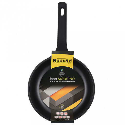 Сковорода с антипригарным покрытием Moderno д26см, h9см, s1,8мм, дно s5мм, литой алюминий, бакелитовая ручка с покрытием soft-touch, Regent (Китай) Подходит для всех видов плит, включая индукционную. - Домашняя мода фото 6