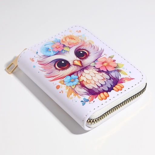 Кошелёк детский «Сова», на молнии, белый