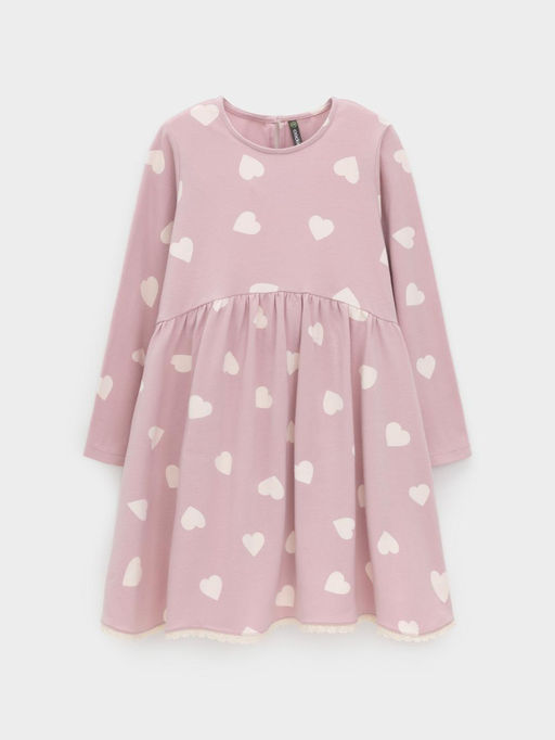 КР 5836/розовый лед,сердечки к599 платье для дев