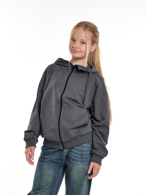 Толстовка на молнии с капюшоном 22-7653 графит