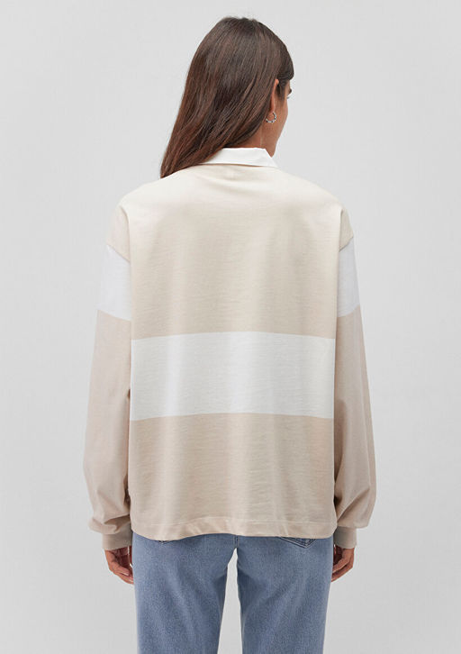 Cizgili Polo Tisort - Mavi фото 4