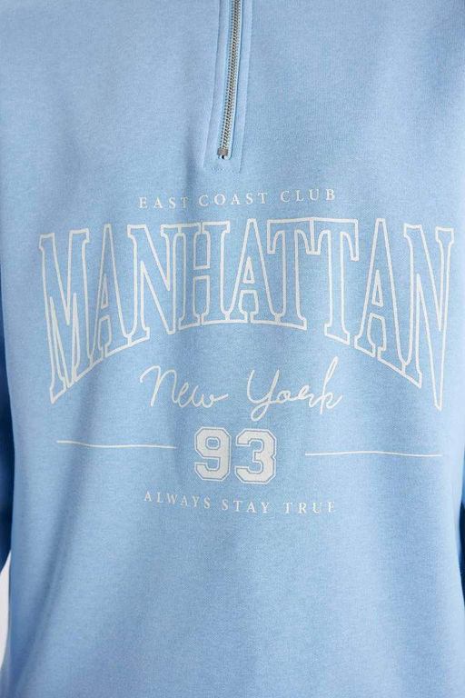 Мягкий толстый свитшот-туника с круглым вырезом стандартной посадки - Defacto фото 9