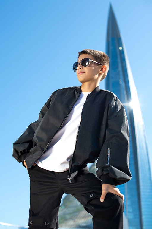 Черная куртка-бомбер, модель 1701 - Mooriposh фото 9