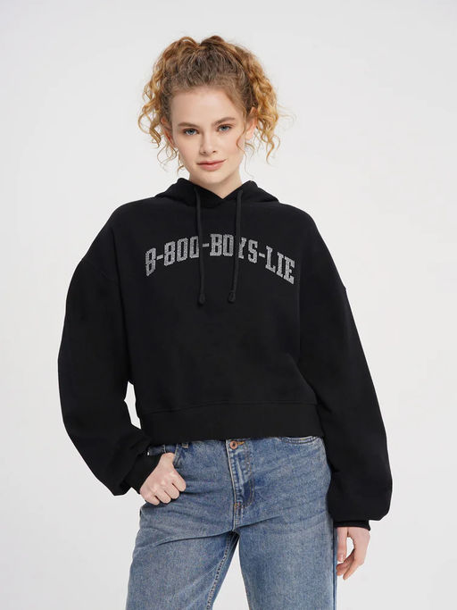 101277 Толстовка с капюшоном (футер-трехнитка) ЧЕРНЫЙ