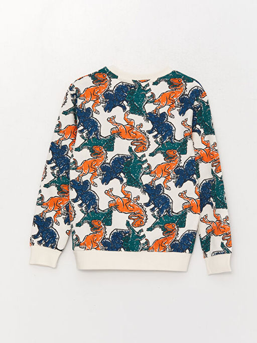 Bisiklet Yaka Bask?l? Uzun Kollu Erkek ?ocuk Sweatshirt - Waikiki фото 2