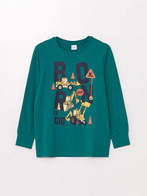 Bisiklet Yaka Bask?l? Uzun Kollu Erkek ?ocuk Pijama Tak?m? - Waikiki фото 2