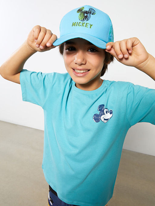 Bisiklet Yaka Mickey Mouse Bask?l? K?sa Kollu Erkek ?ocuk Ti??rt - Waikiki фото 2