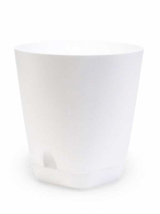 Кашпо с прикорневым поливом 8 л D-24см, H-25см белый "Гранд"
