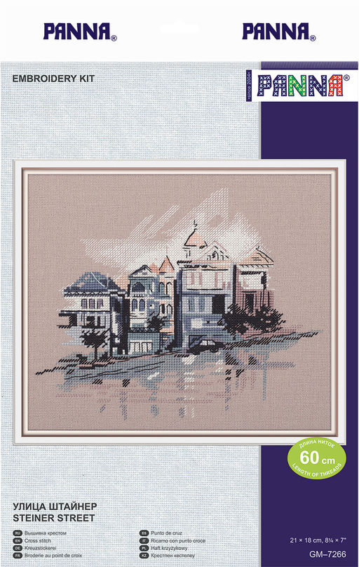 Набор для вышивания PANNA Скетчевые зарисовки GM-7266 Улица Штайнер 21 х 18 см