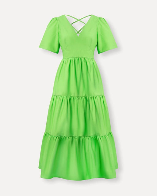 Зеленое хлопковое платье - Incity фото 7