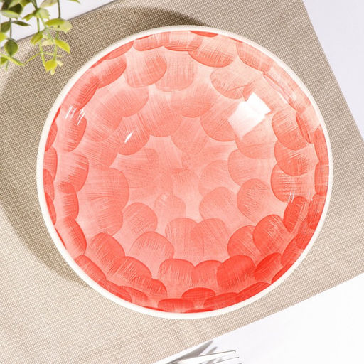 Салатник керамический Доляна Микаэла, 680 мл, d=17,8 см, цвет красно-розовый  фото 2