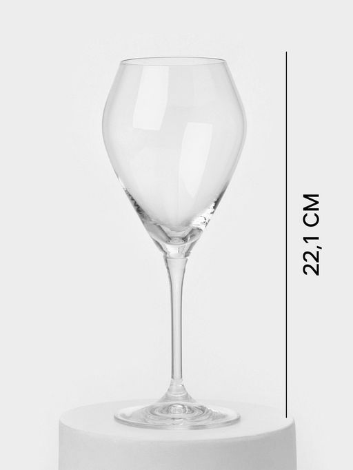 Бокалы для вина «Брависсимо», 420 мл, набор 6 шт., стекло, прозрачные