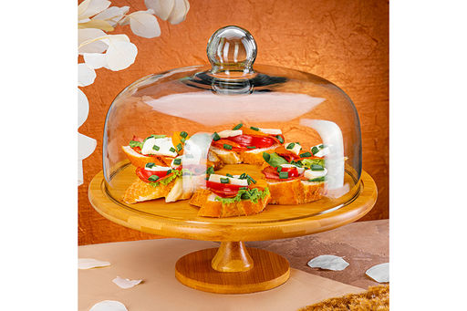 Блюдо сервировочное на ножке 31,5*31,5*28,5 см + стеклянная крышка - Elan gallery фото 17
