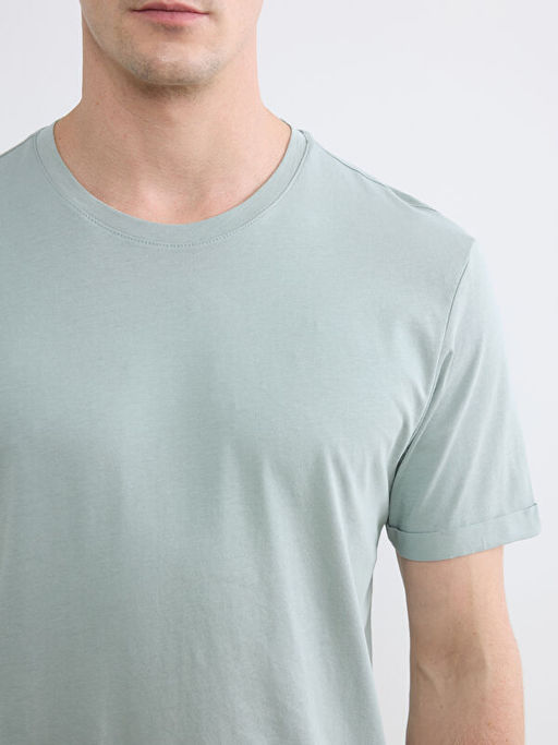 Slim Fit Bisiklet Yaka Erkek Ti??rt