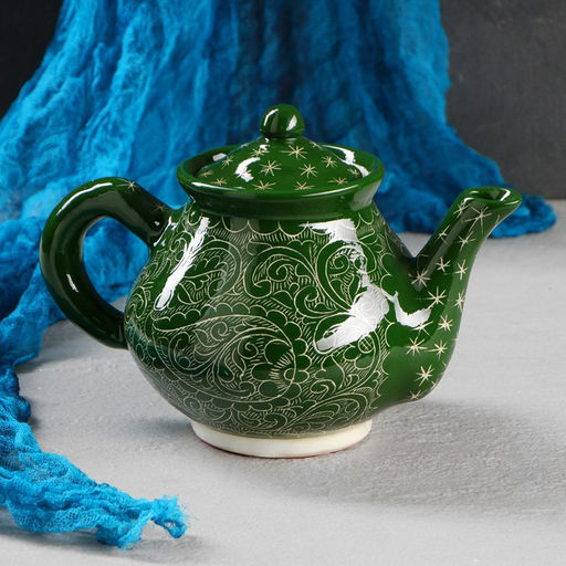 Чайник заварочный Риштанская Керамика, 700 мл, зелёный