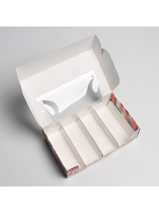 Цена за 5 шт. УЦЕНКА Коробка для эклеров с вкладышами Ты прекрасна, 25.2?15?7 см