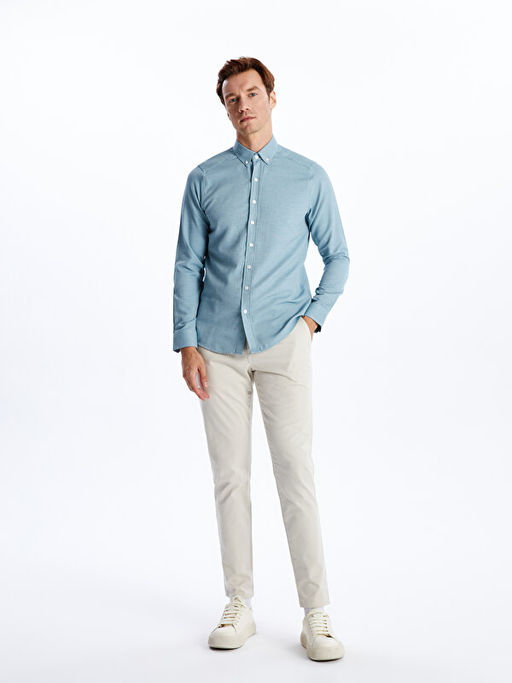 Slim Fit Uzun Kollu Oxford Erkek G?mlek