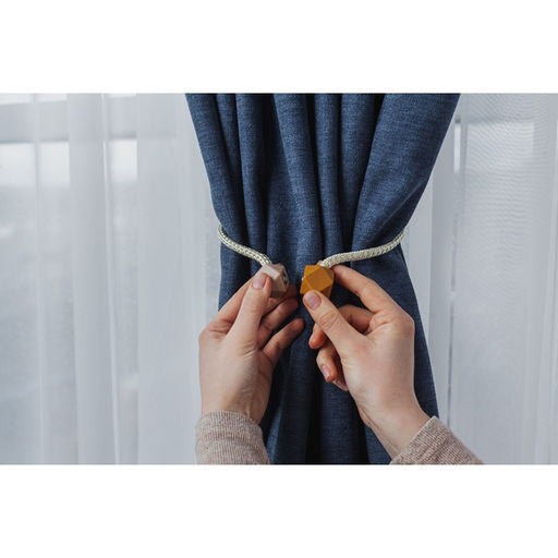 Цена за 2 шт. Подхват для штор Камушки, d = 3 46 см, цвет горчичный/пудровый - Арт узор фото 5