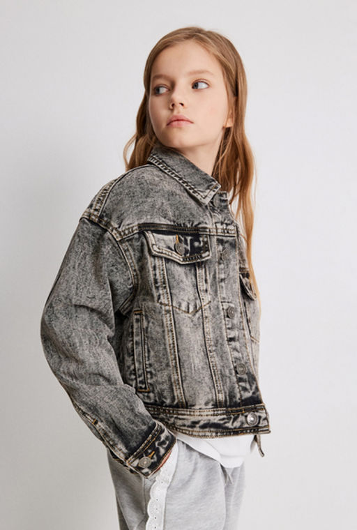 Куртка джинсовая детская для девочек Khadija черный - Acoola фото 2