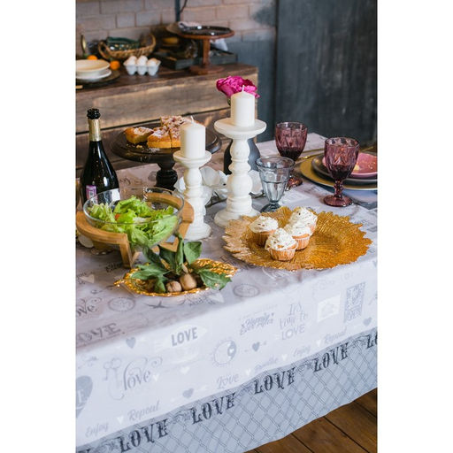 Скатерть Этель Love 220х147 см, 100% хлопок, саржа 190 гр/м2  фото 7