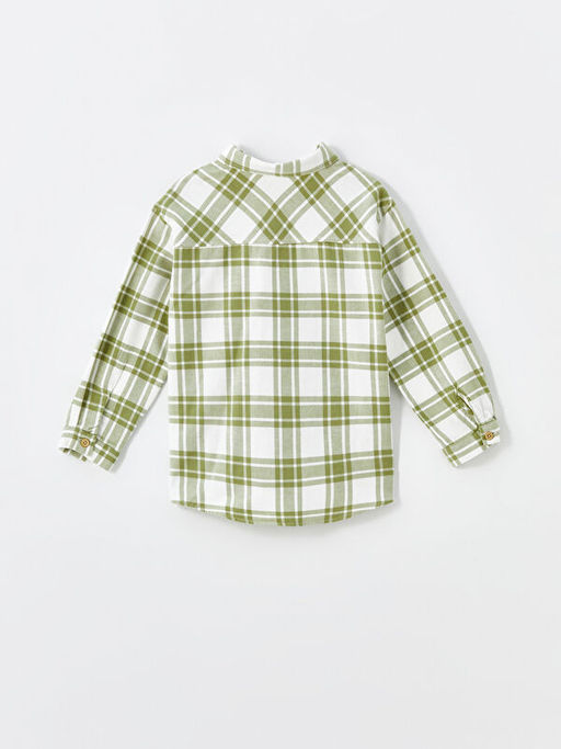 Uzun Kollu Ekose Desenli Erkek ?ocuk Oduncu G?mlek