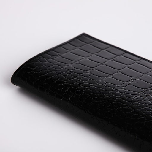 Обложка для паспорта TEXTURA, натуральная кожа, тиснение крокодил, чёрная