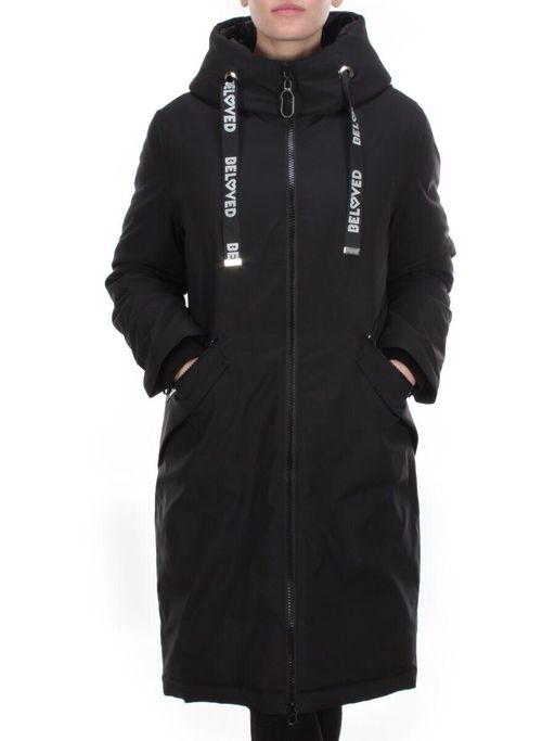 2238 BLACK Пальто женское зимнее AKIDSEFRS (200 гр. холлофайбера) - Fashion фото 2