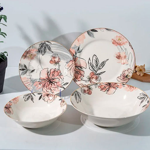 Набор столовый Розали, 19 предметов (нью бон) (ПС0029-03) /Jewel/