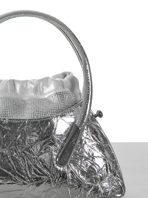 LACCOMA сумка Y2218-серебристый натуральная кожа полиэстер  фото 5