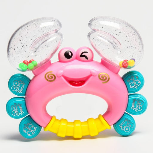 Погремушка Крабик, цвет МИКС, Крошка Я, 12 см  фото 3