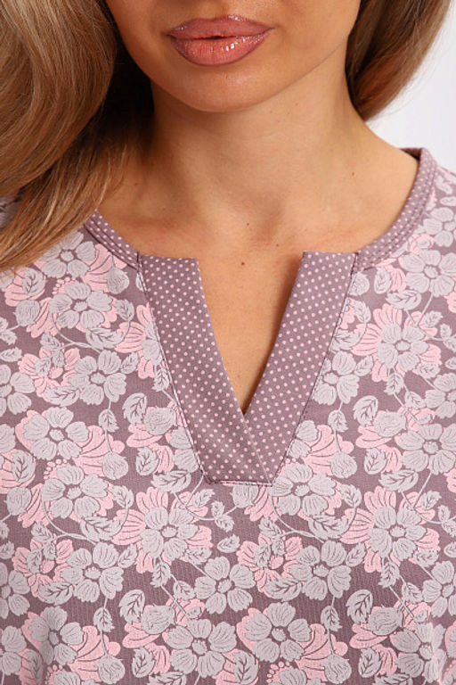 Пижама с брюками футер с начёсом (01059, кофе)