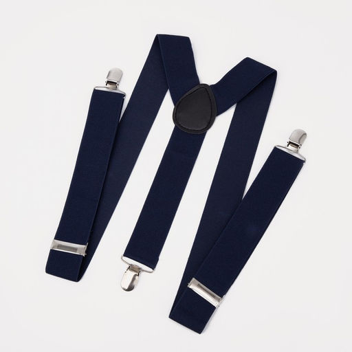 Подтяжки взрослые, ширина 3.5 см, тёмно-синяя