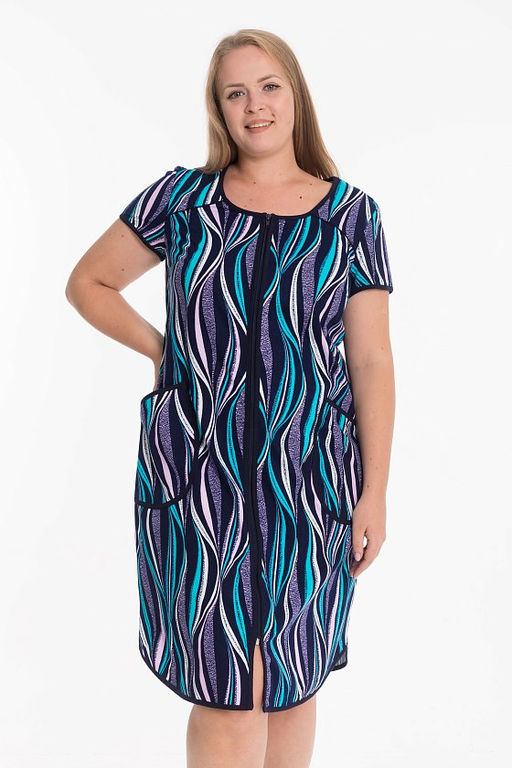 Халат М31968сб синий/бирюза