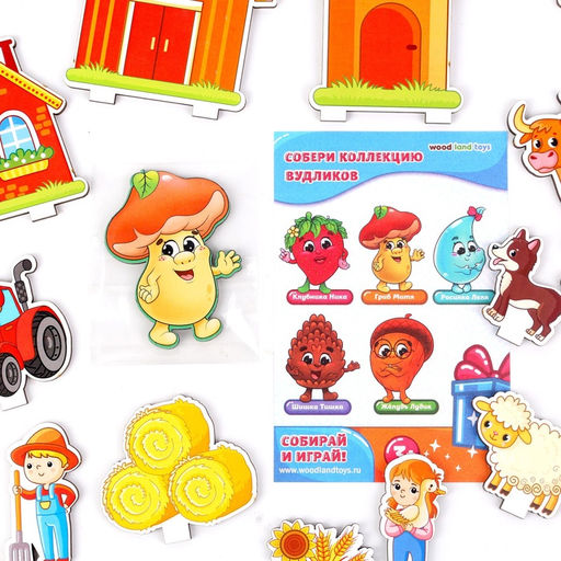 Настольная игра WoodLand Toys «Панорама. Ферма», 32 детали